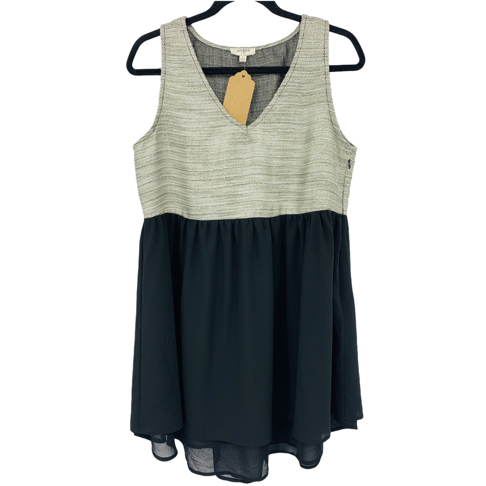 Umgee Sleeveless Metallic Chiffon Dress